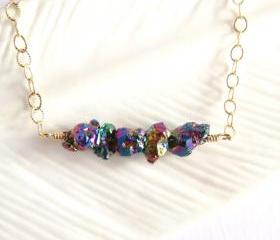 Titanium quartz necklace