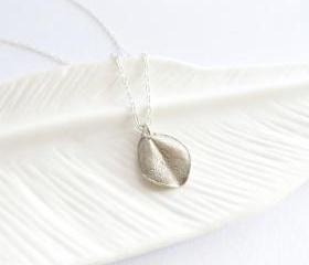 Tiny ohi'a leaf necklace