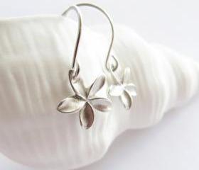 Tiny plumeria earrings